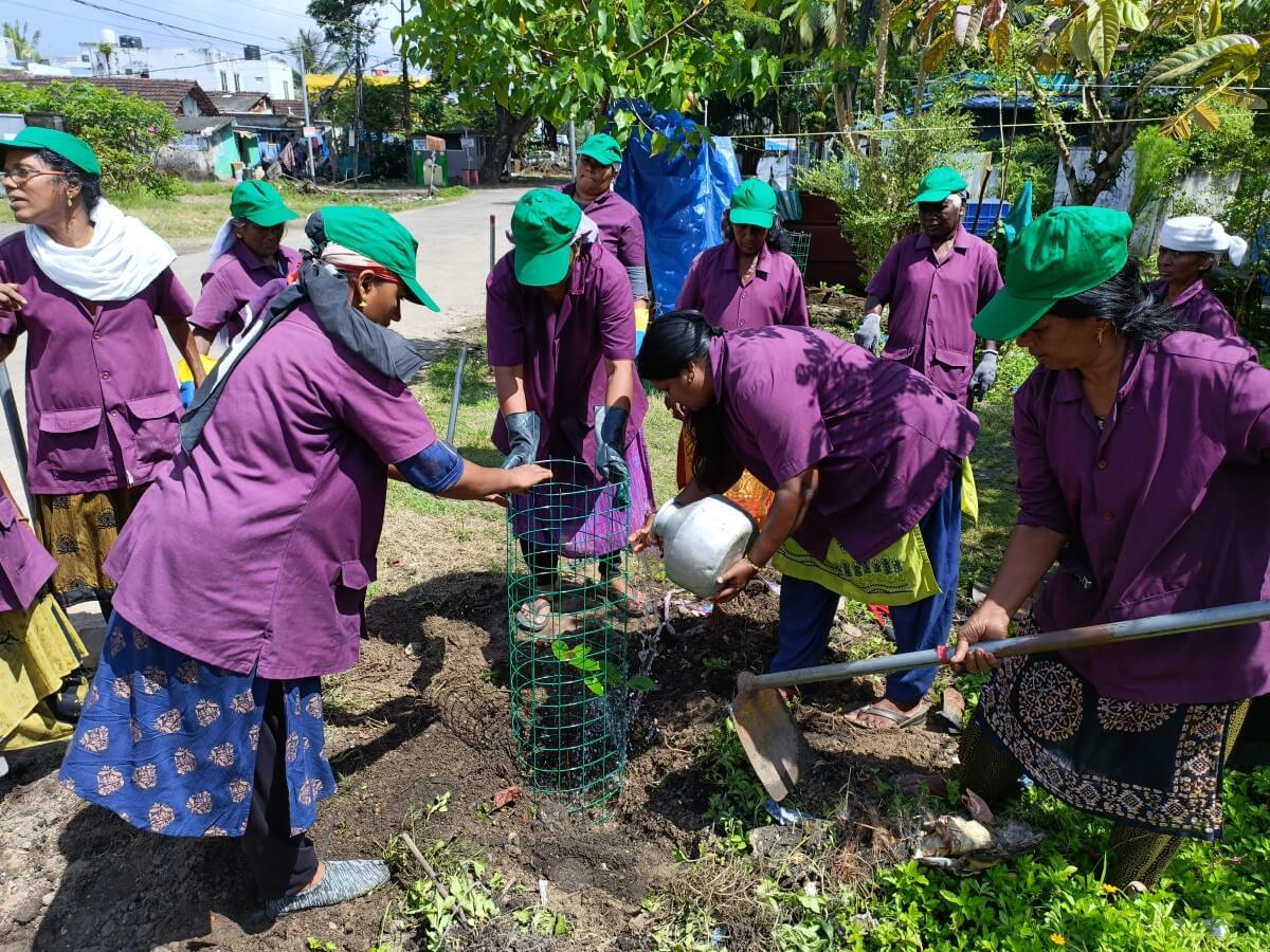 Ayyankali Mission workers in Kochi planting trees under the Kawaki project, an initiative by the Kochi Ayyankali Mission workers in Kochi planting trees under the Kawaki project, an initiative by the Kochi.