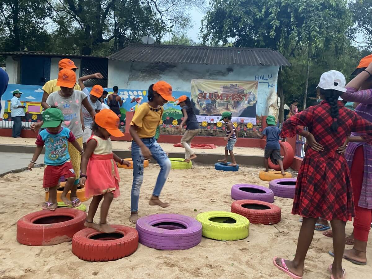 Creating a vibrant play space in the marginalized Leprosy Pada colony in Rourkela. This initiative is part of the Nurturing Neighbourhoods Challenge led by MoHUA with the support of the Bernard Van Leer Foundation and WRI India. Photo by WRI India. Creating a vibrant play space in the marginalized Leprosy Pada colony in Rourkela. This initiative is part of the Nurturing Neighbourhoods Challenge led by MoHUA with the support of the Bernard Van Leer Foundation and WRI India. Photo by WRI India.