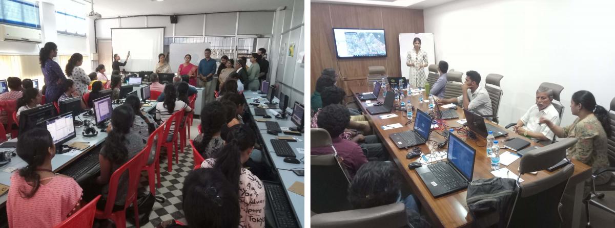 Figure 1: Photographs of first (left) and second (right) Mapathon events (Source: WRI India) Photographs of Mapathon events (Source: WRI India)