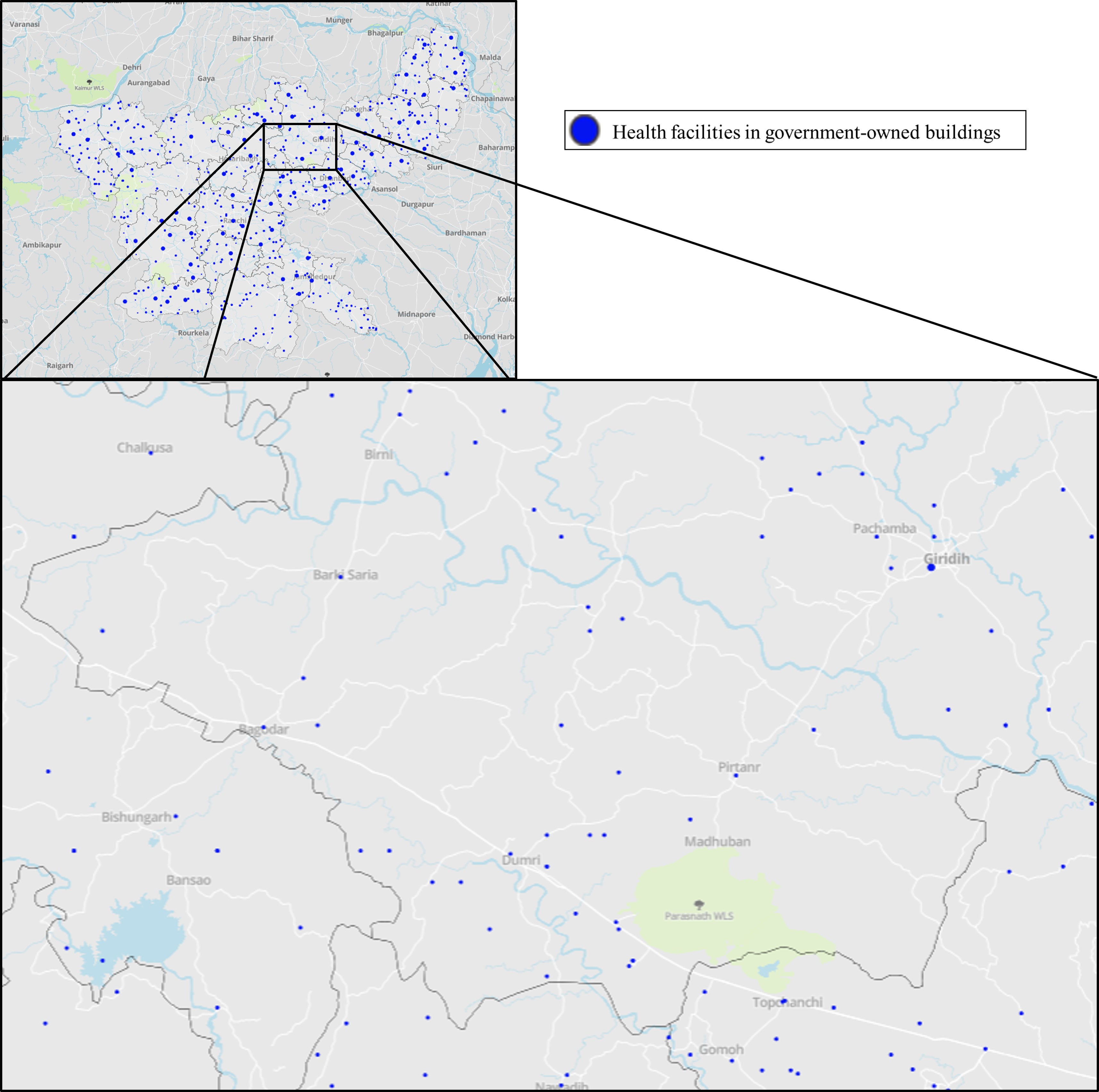 Figure 2: Health facilities in government-owned buildings, Jharkhand. Figure 2: Health facilities in government-owned buildings, Jharkhand.