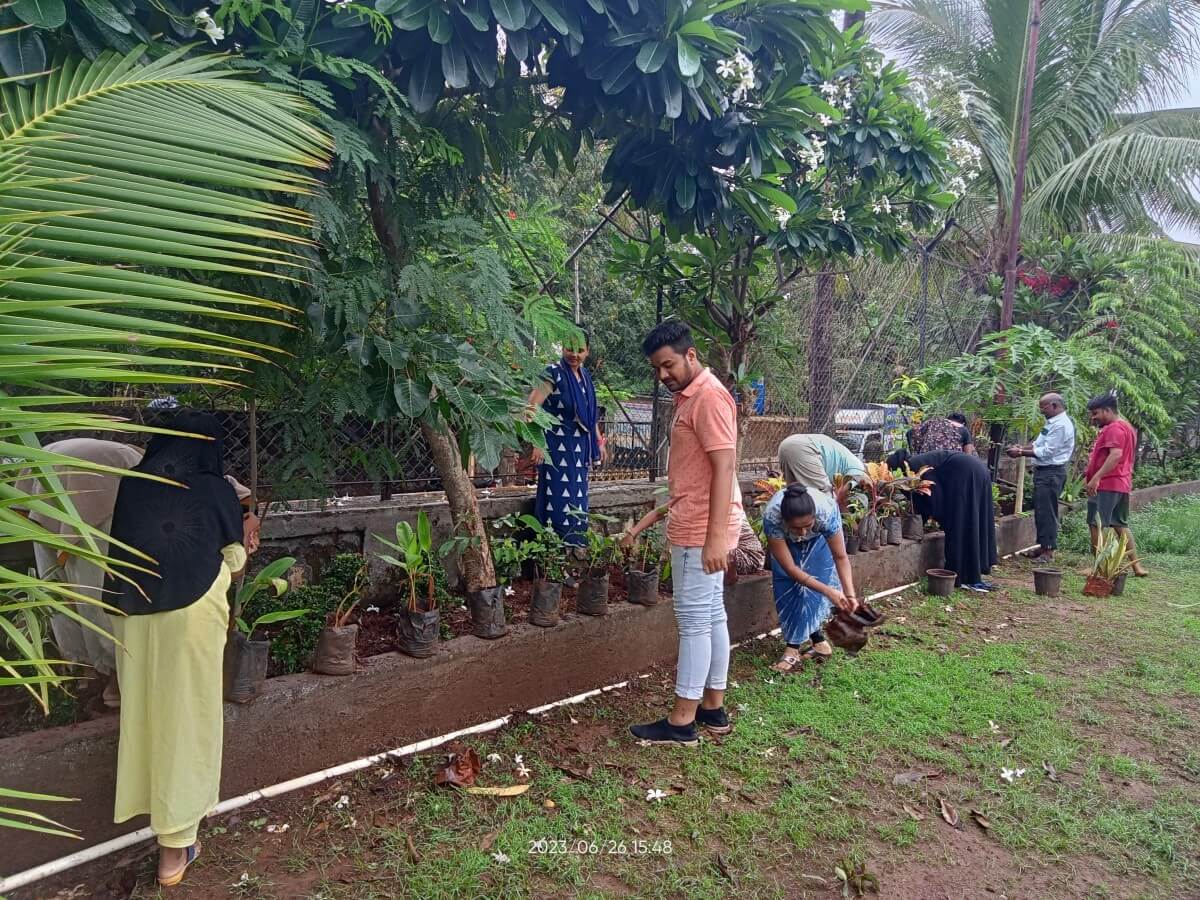 Peripheral greening at M-Power Library and Study Centre in Govandi by residents of M/East ward. Photo by Priya Shinde/Transforming M Ward Project, TISS. Peripheral greening at M-Power Library and Study Centre in Govandi by residents of M/East ward. Photo by Priya Shinde/Transforming M Ward Project, TISS.