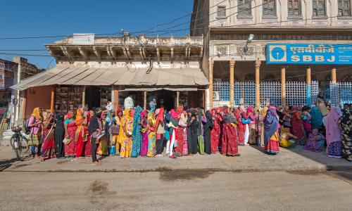 Women in queue